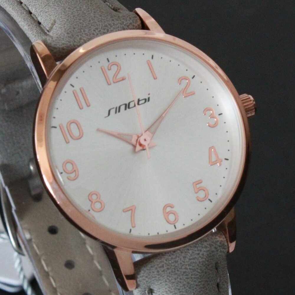 Ladies Easy Reader Dress Watch Silver Sunburst Dial Rose Gold-toned Case 30mm - Picture 8 of 13